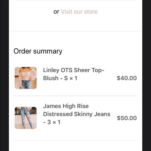 Linley Over the shoulder OTS sheer top in blush - Picture 2 of 2